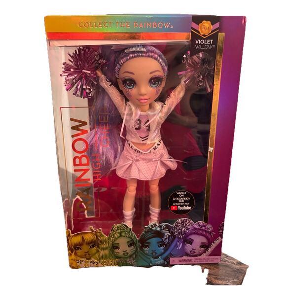 MGA Other - Rainbow High Cheer Violet Willow Purple Cheerleader Doll Series 1 MGA New NIB